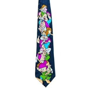Vintage Disney Store The Seven Dwarfs 100% Silk Handmade Neck Tie #73469
